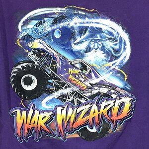 Monster Trucks War Wizard Graphic T-Shirt Purple Size L
